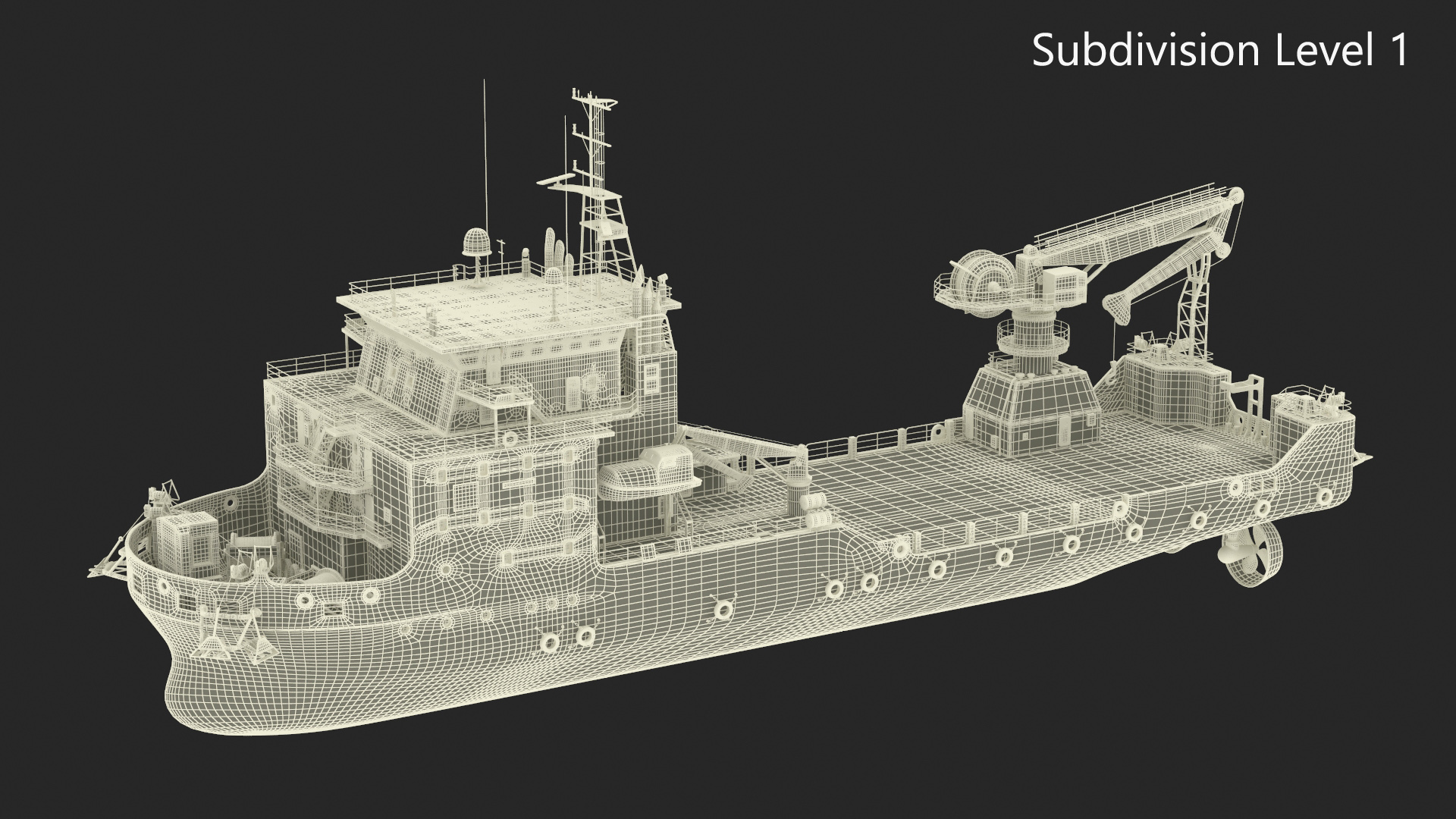 3D Construction Vessel Bourbon Enterprise Blue model