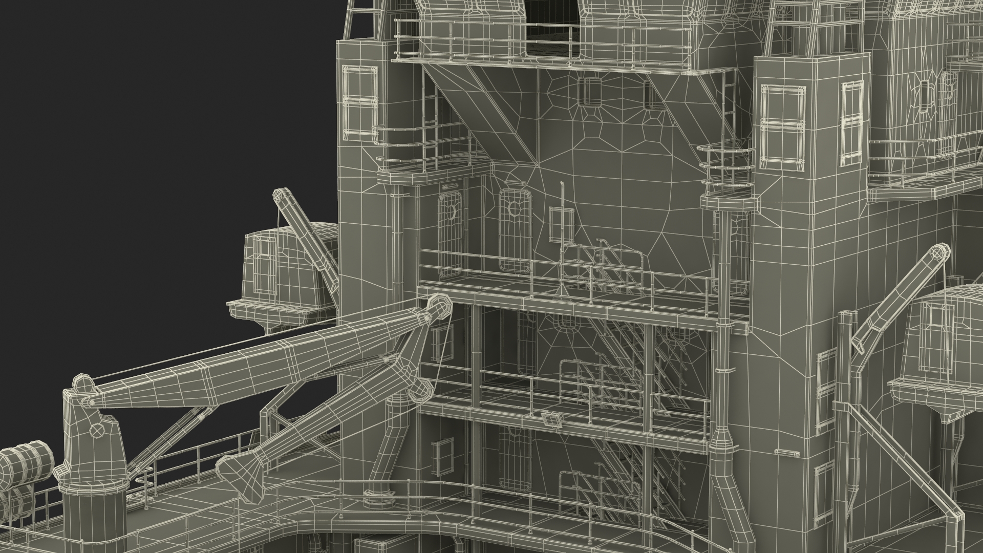 3D Construction Vessel Bourbon Enterprise Blue model
