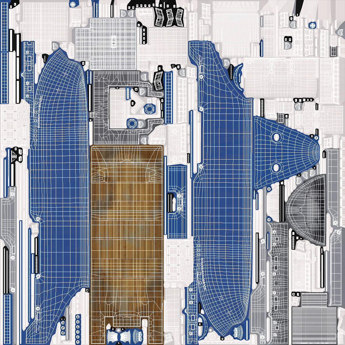 3D Construction Vessel Bourbon Enterprise Blue model