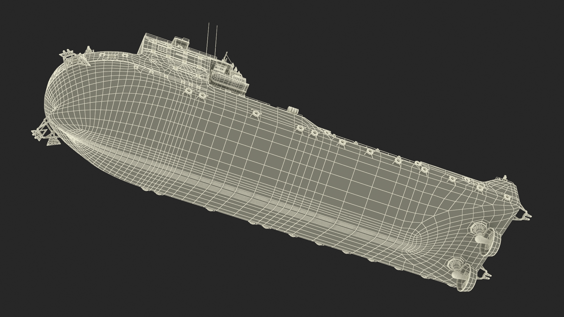 3D Construction Vessel Bourbon Enterprise Blue model