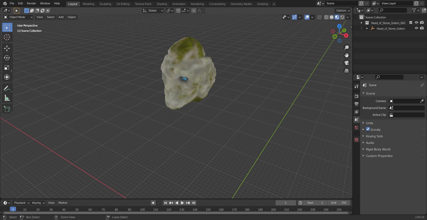 Head of Stone Golem 3D model