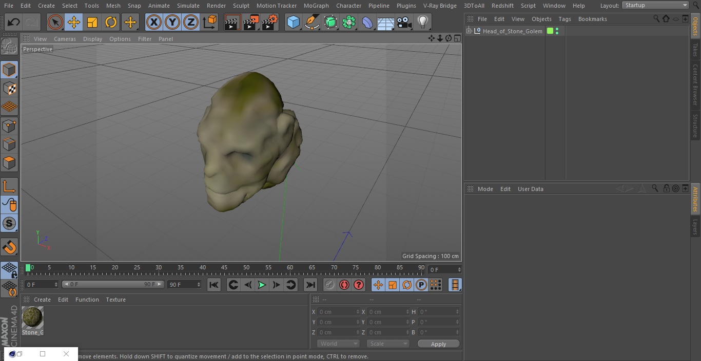 Head of Stone Golem 3D model