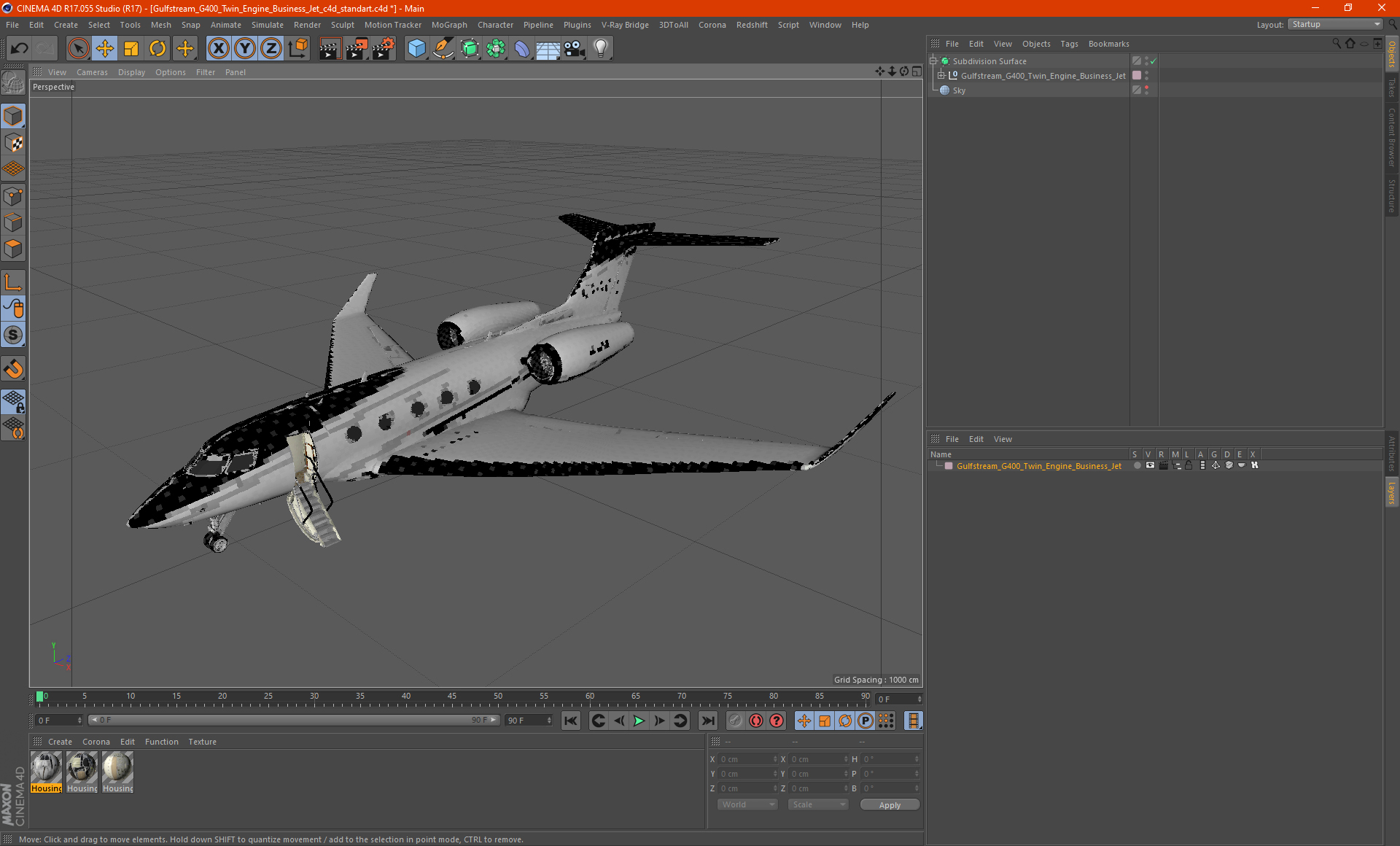 3D model Gulfstream G400 Twin Engine Business Jet