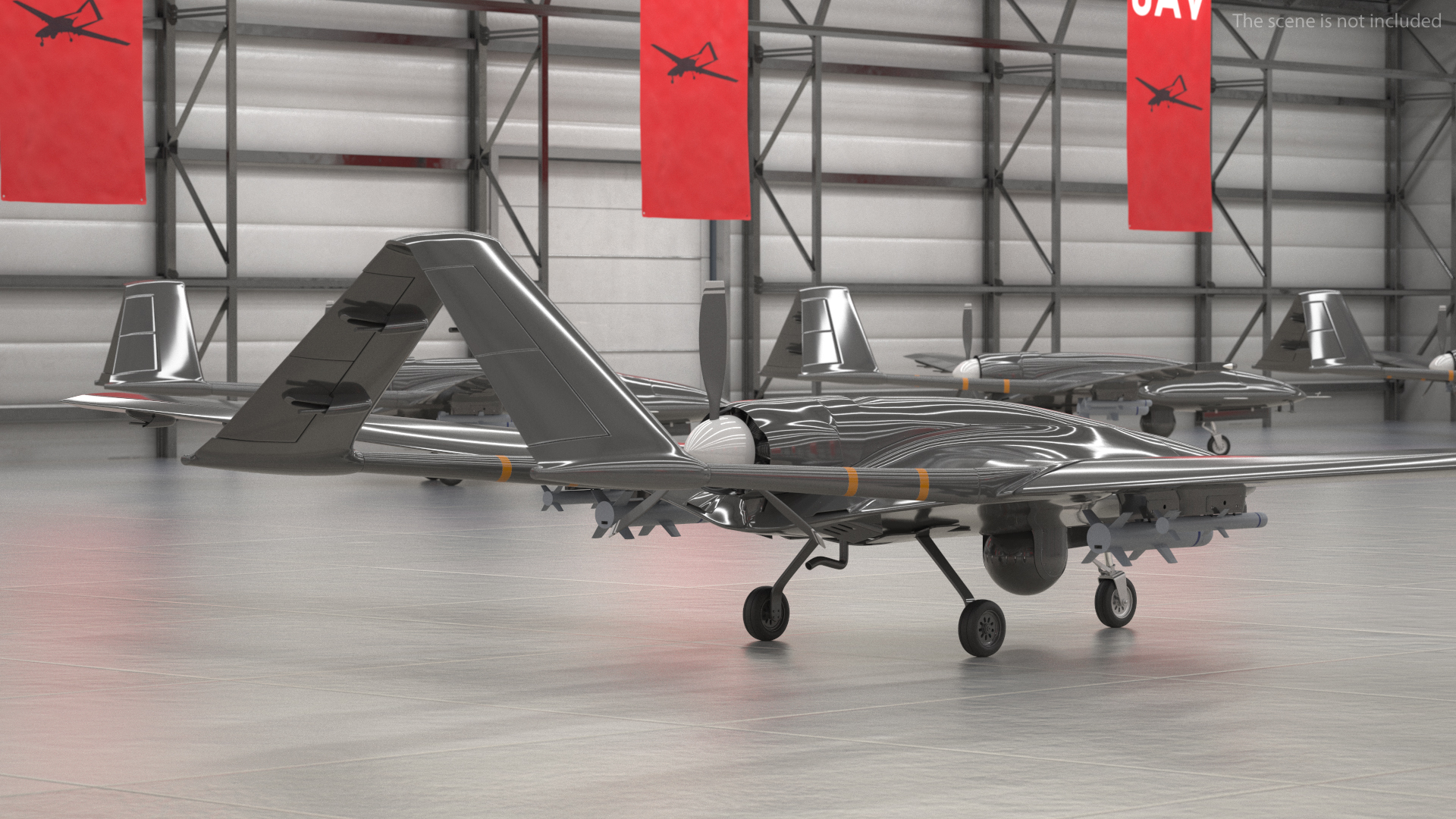 Unmanned Combat Aerial Vehicle Rigged 3D