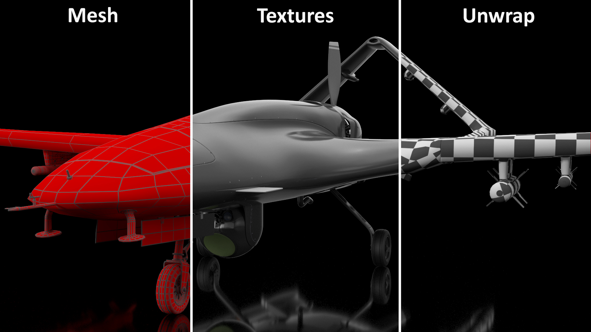 Unmanned Combat Aerial Vehicle Rigged 3D