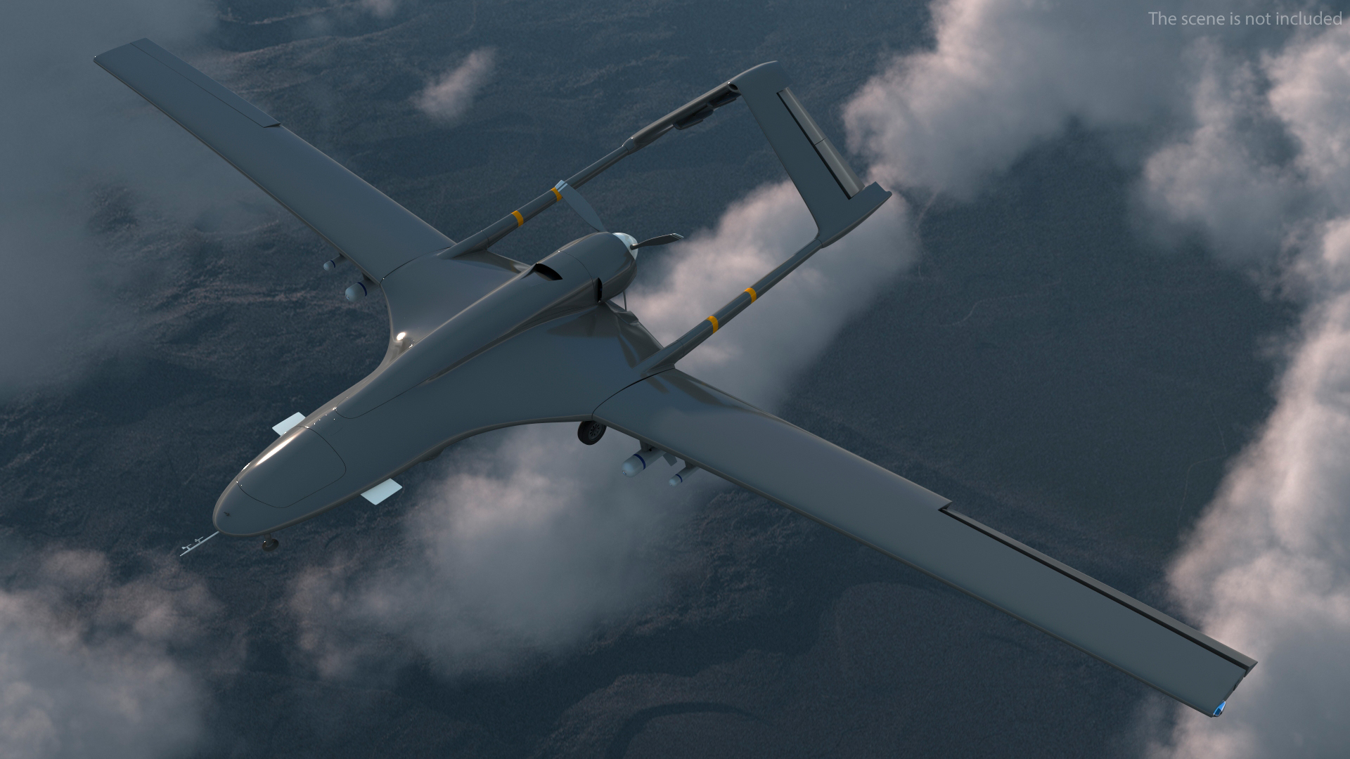 Unmanned Combat Aerial Vehicle Rigged 3D