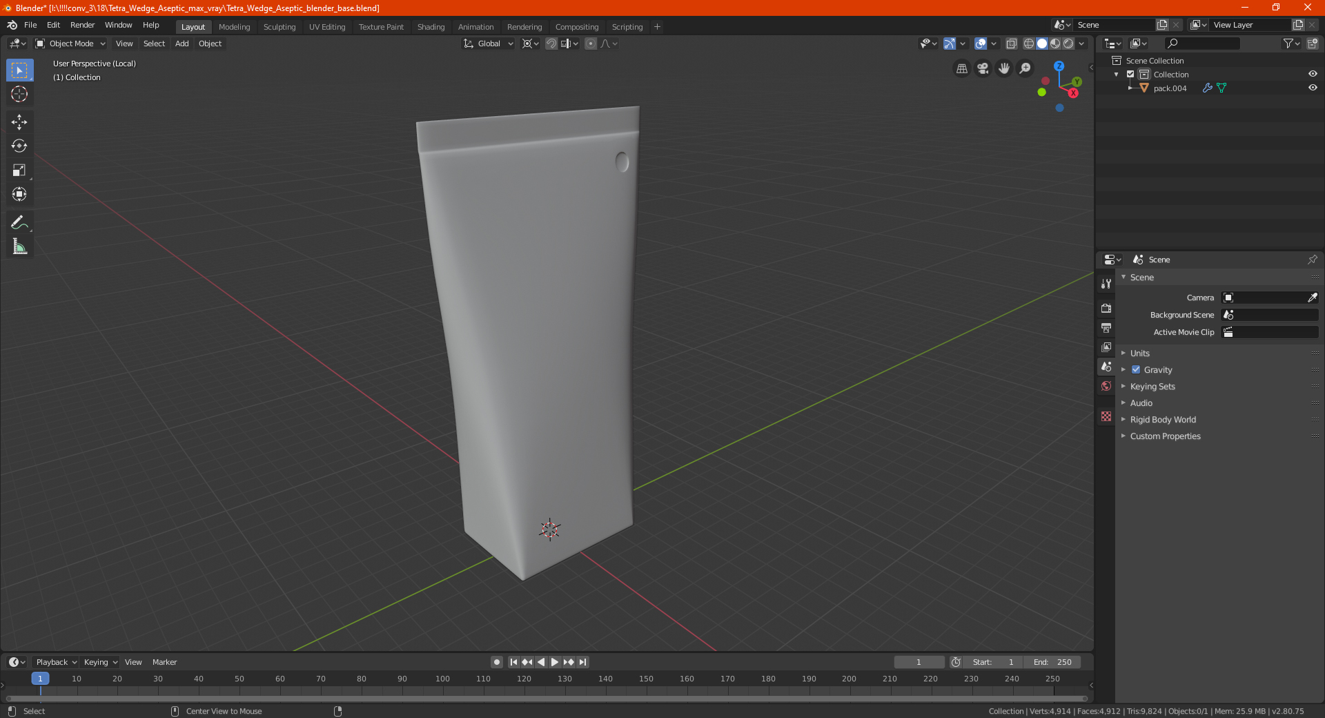 Tetra Wedge Aseptic 3D model