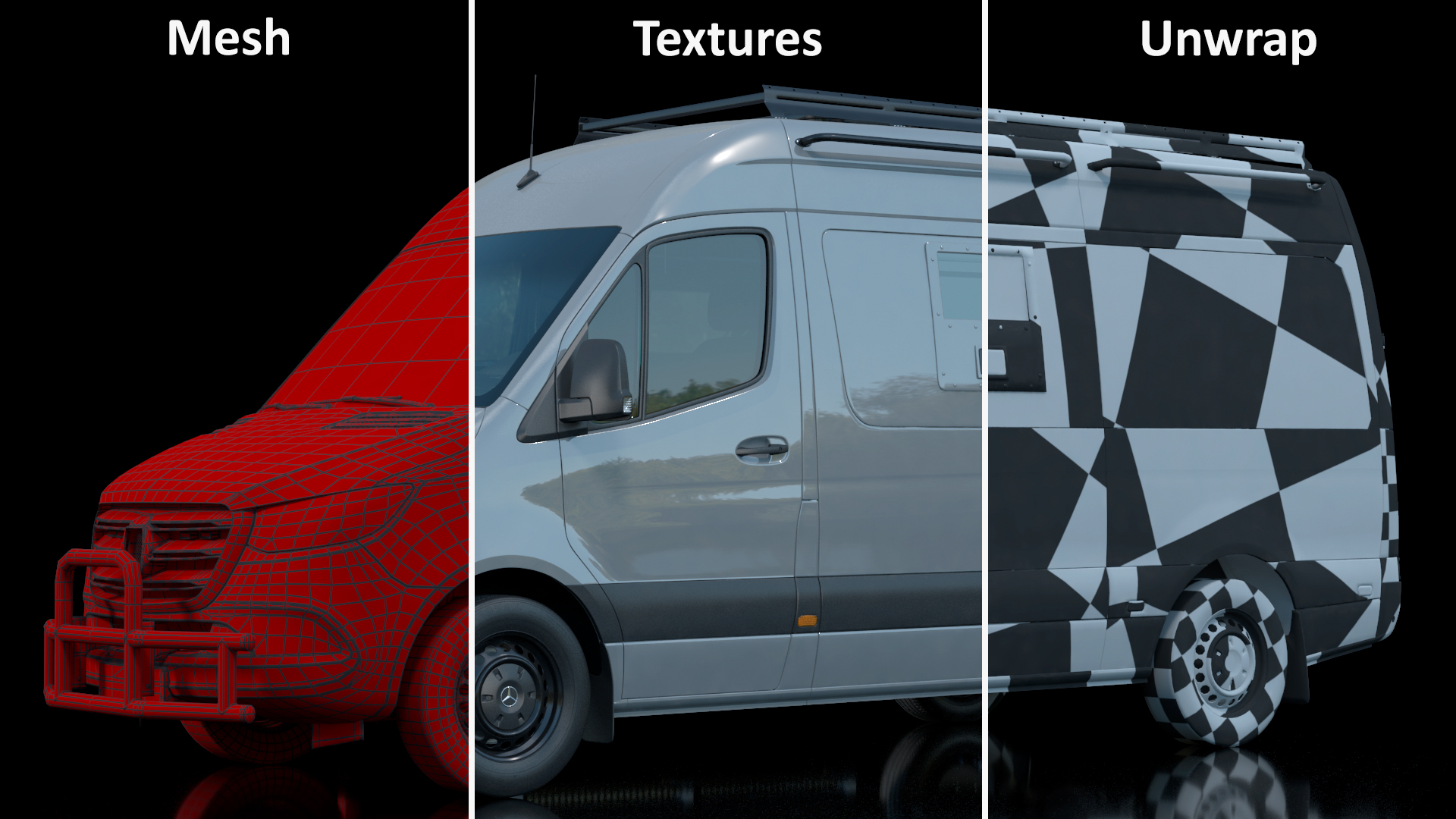 3D model Mercedes-Benz Sprinter Compact Van Simple Interior