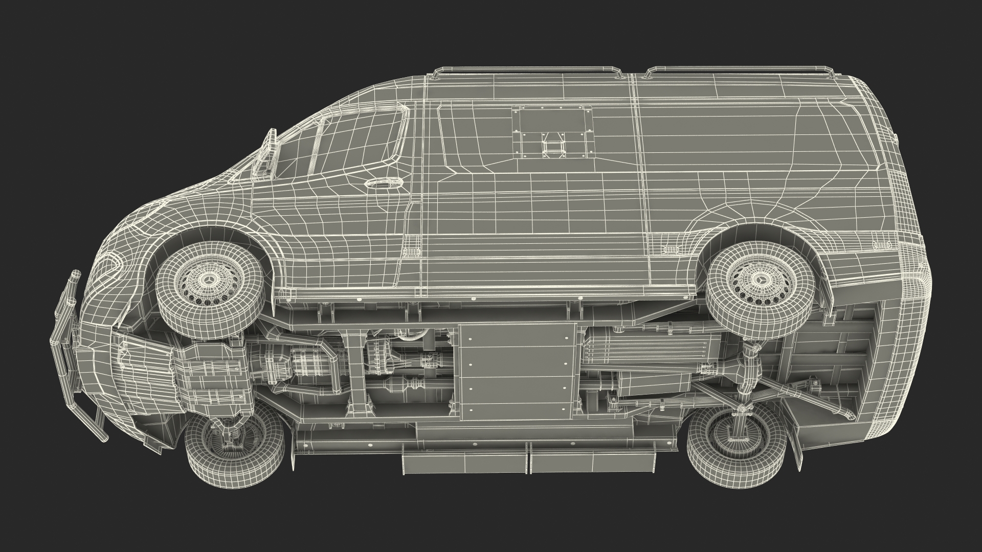 3D model Mercedes-Benz Sprinter Compact Van Simple Interior