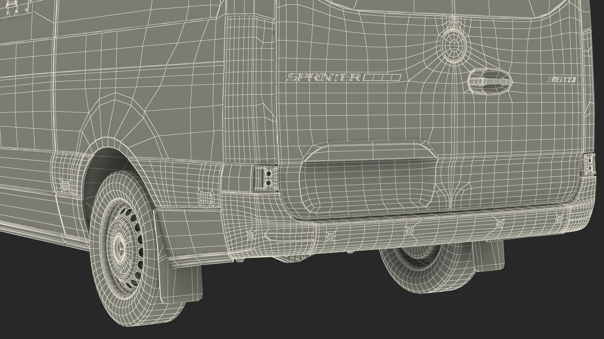3D model Mercedes-Benz Sprinter Compact Van Simple Interior