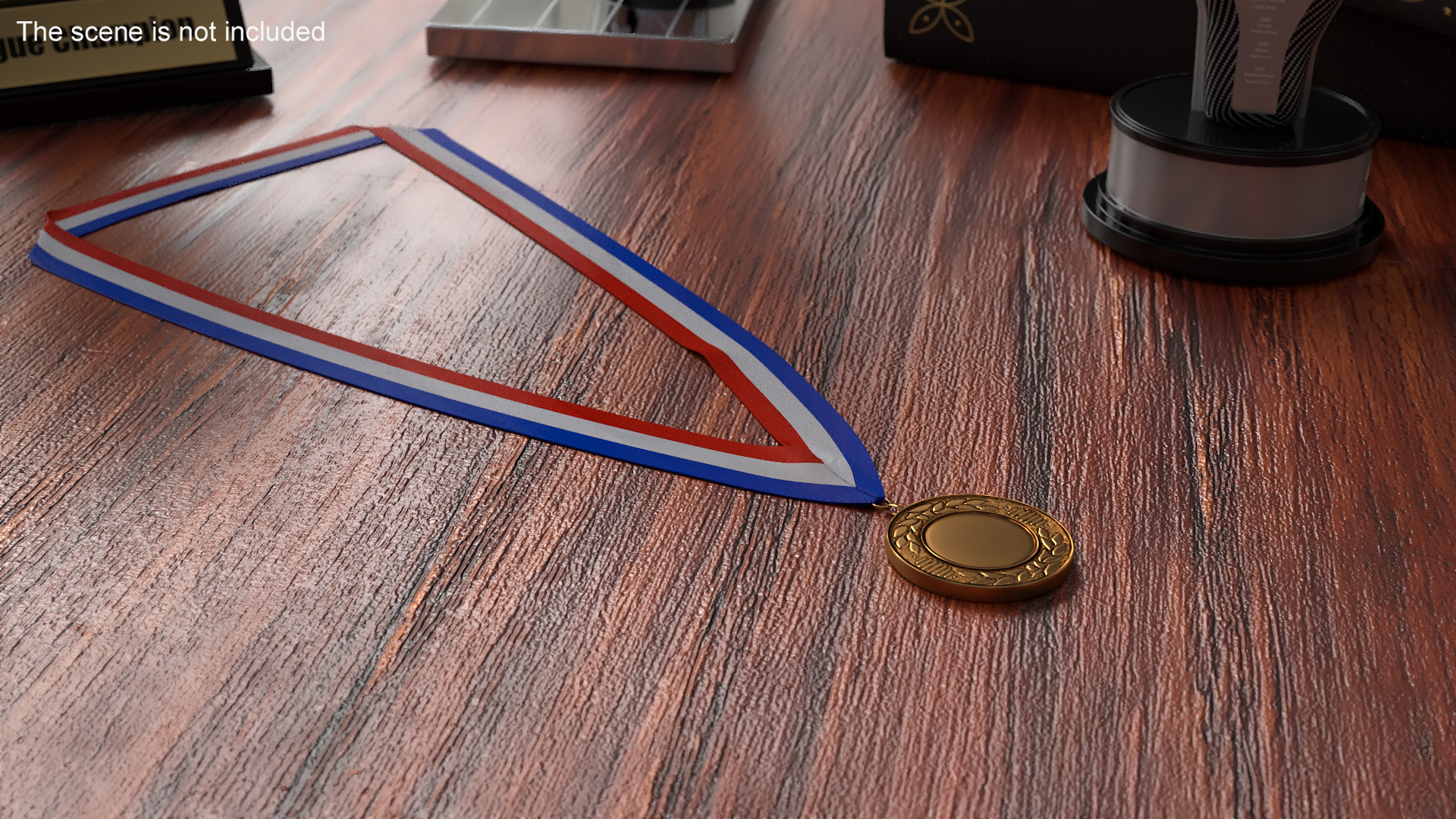 3D model Bronze Award Medal with Ribbon