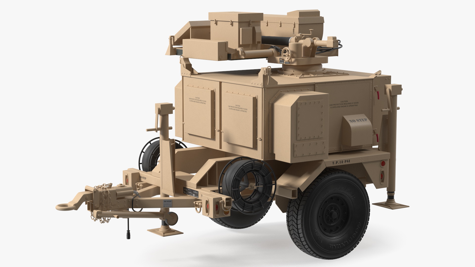 MPQ-64 Sentinel Radar Sand Color Rigged 3D model