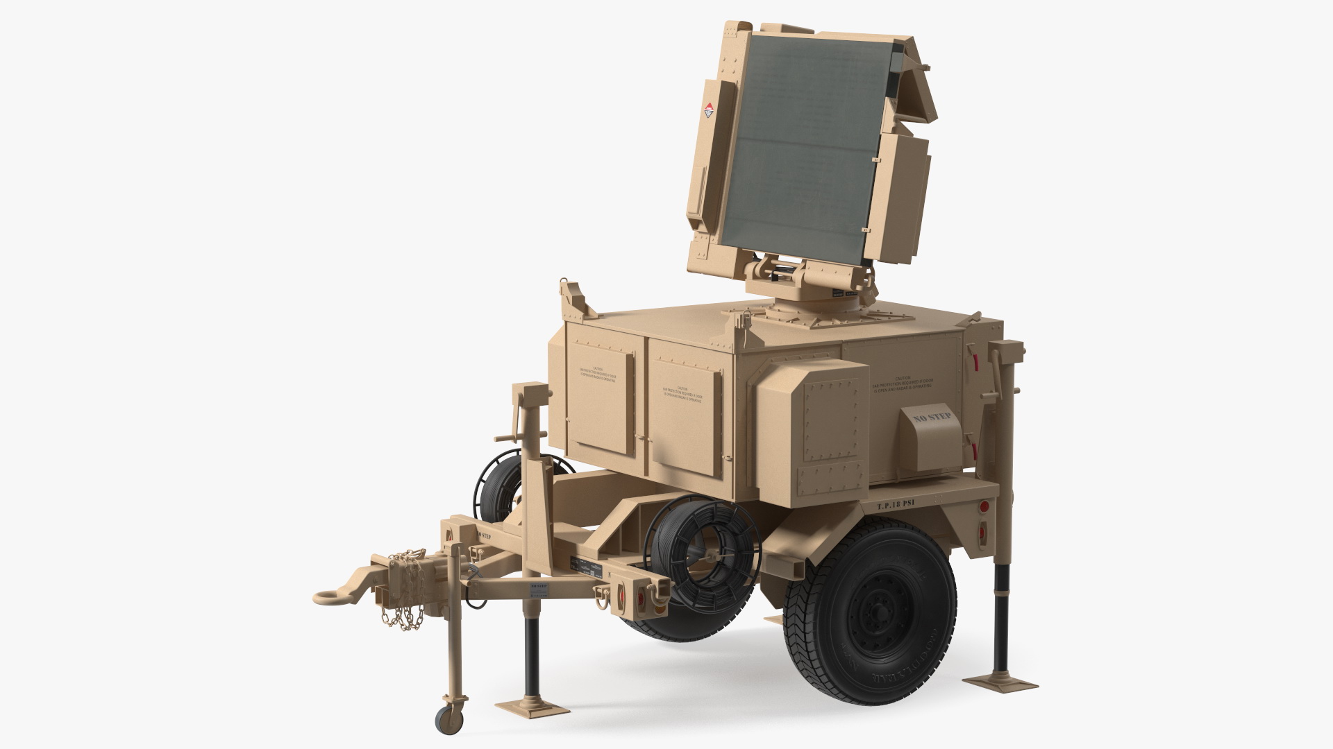 MPQ-64 Sentinel Radar Sand Color Rigged 3D model