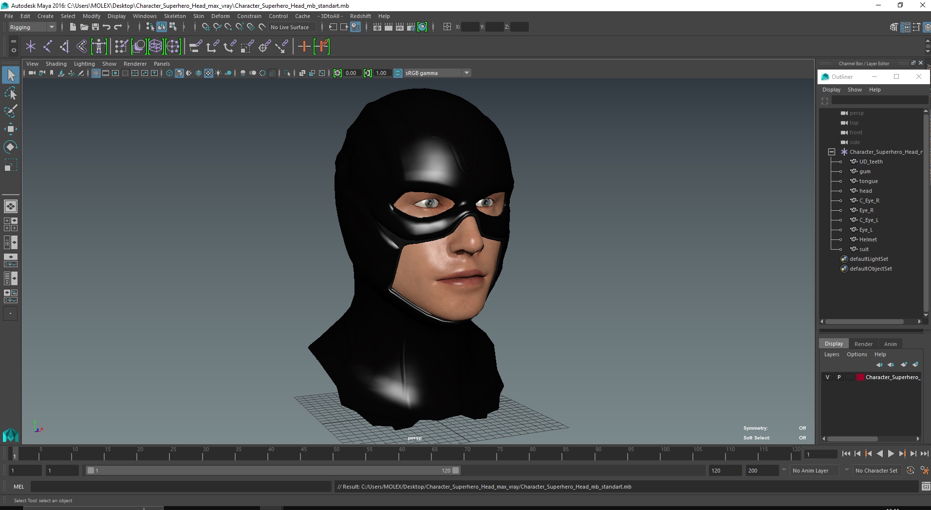 Character Superhero Head 3D model