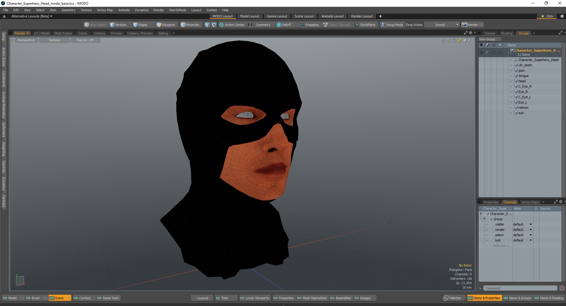 Character Superhero Head 3D model