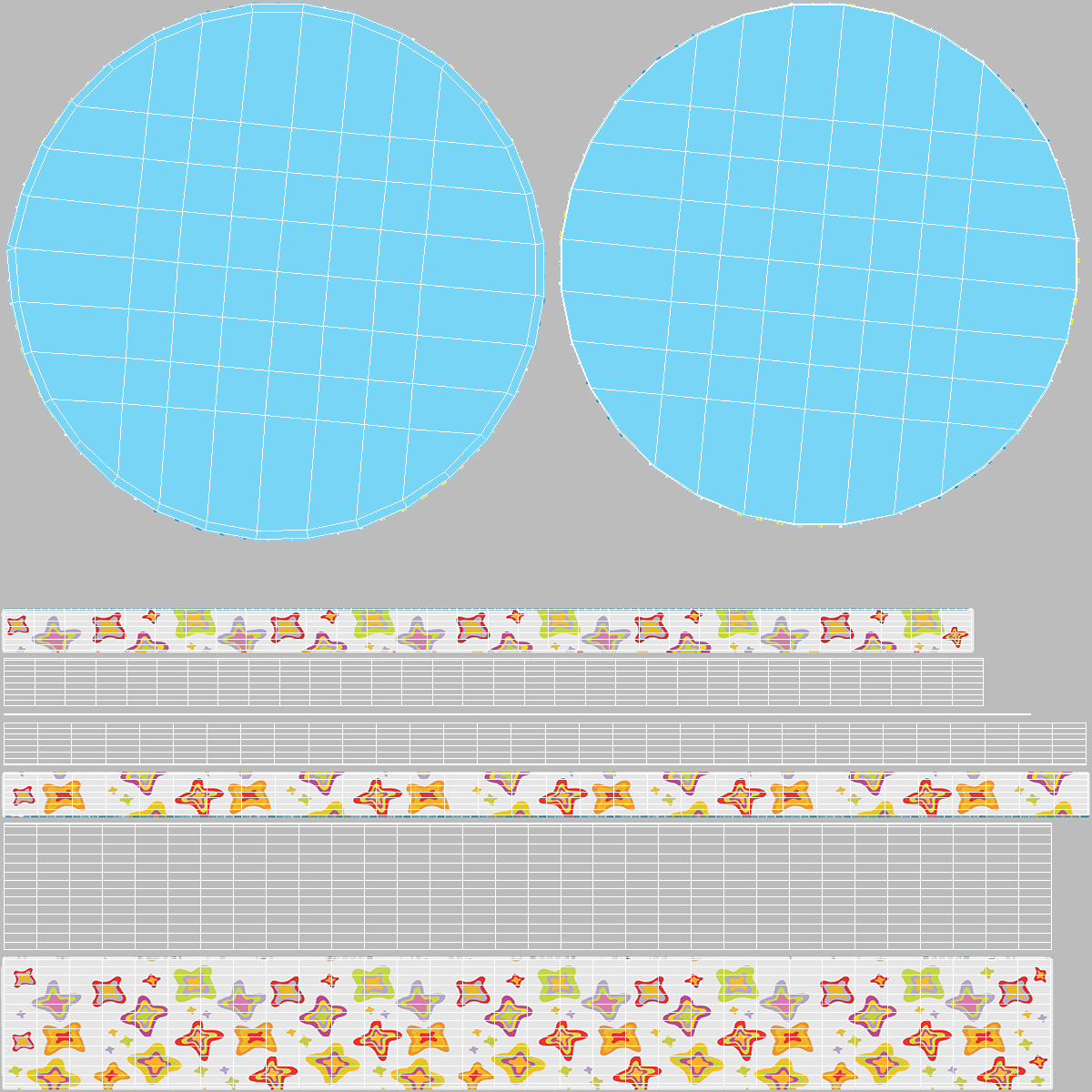 3D Inflatable Baby Pool Two Ring Abstract Printed