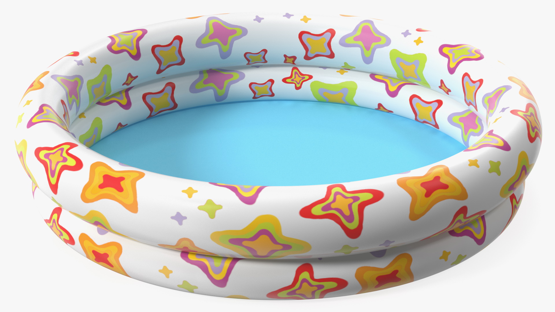 3D Inflatable Baby Pool Two Ring Abstract Printed
