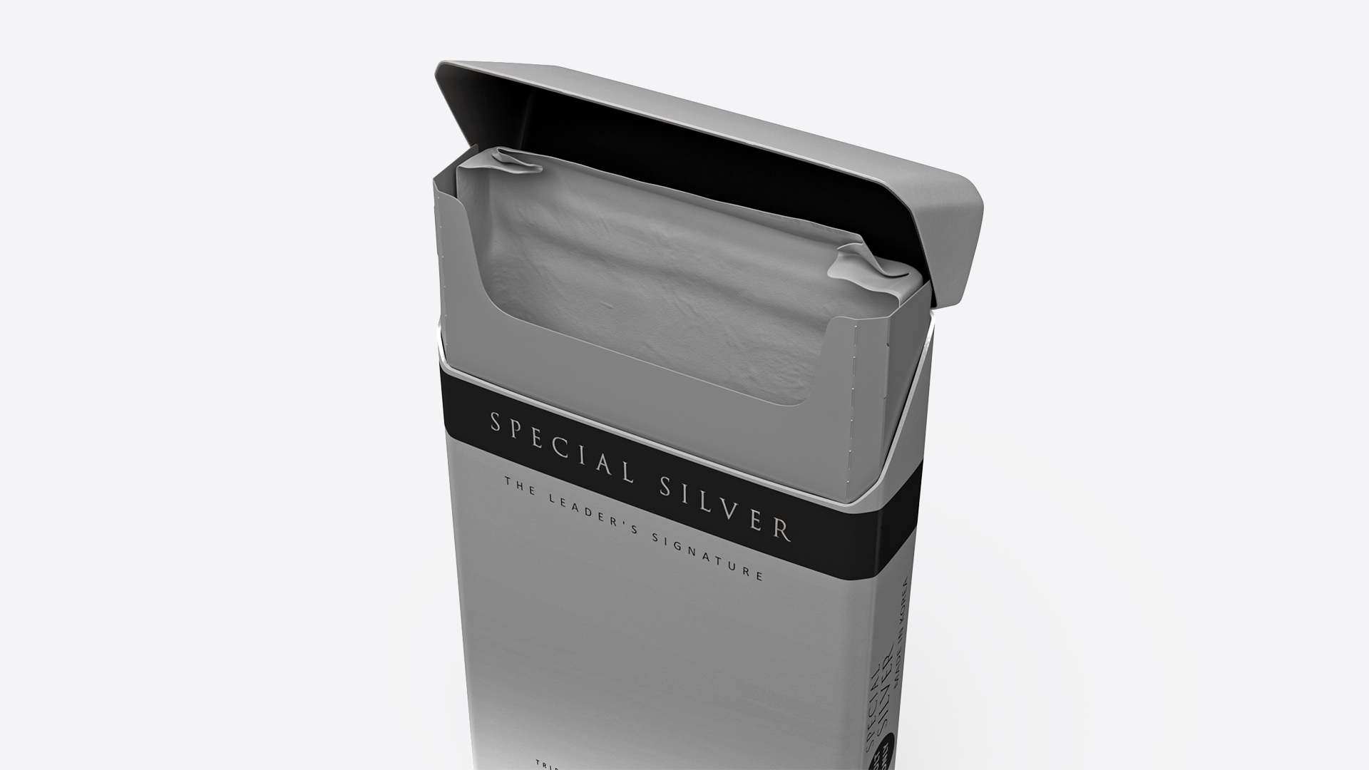 Pack of Cigarettes Super Slim Silver Empty 3D