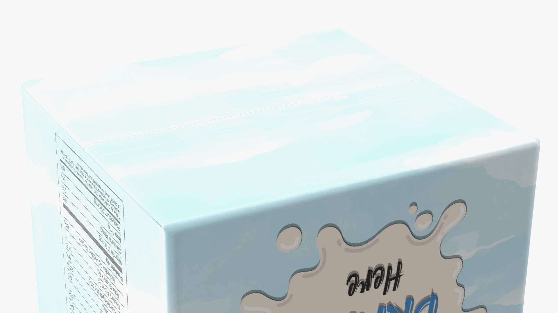 3D Gable Top Carton Package Mockup Blue