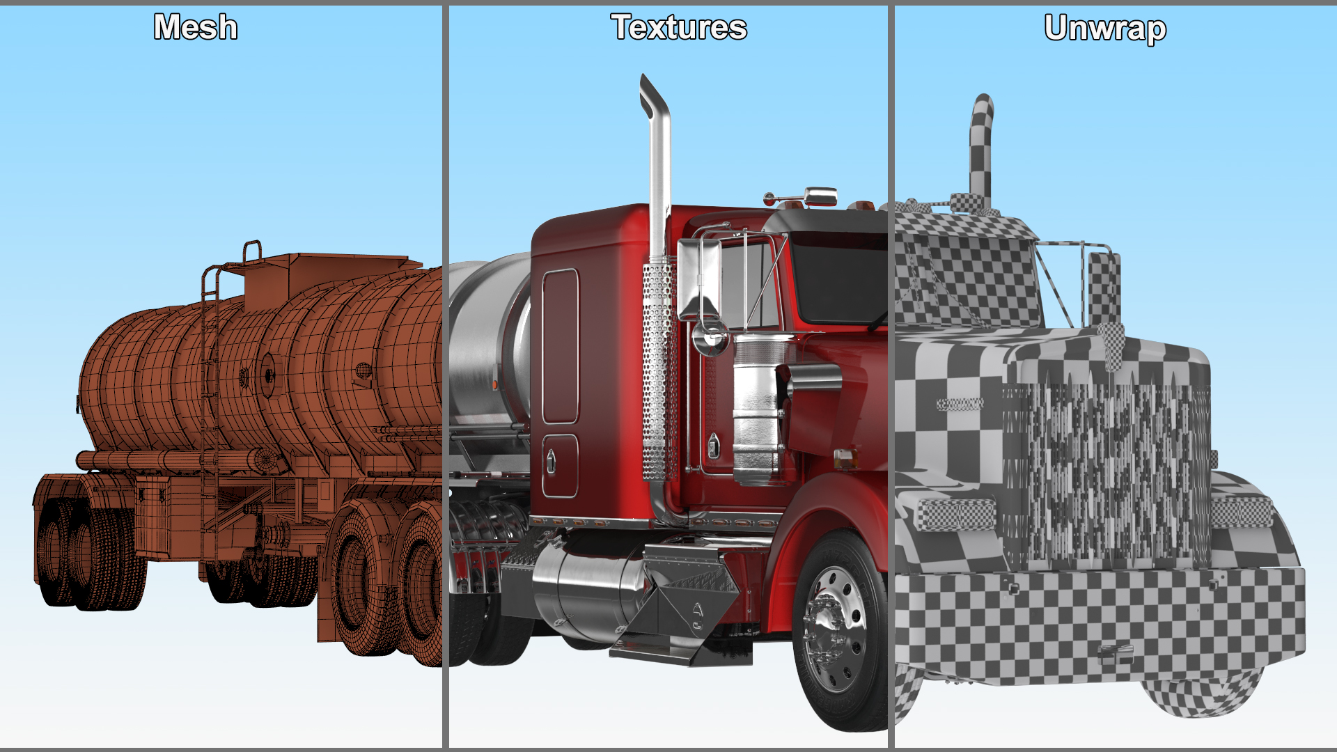 3D Kenworth W900 Tanker Truck
