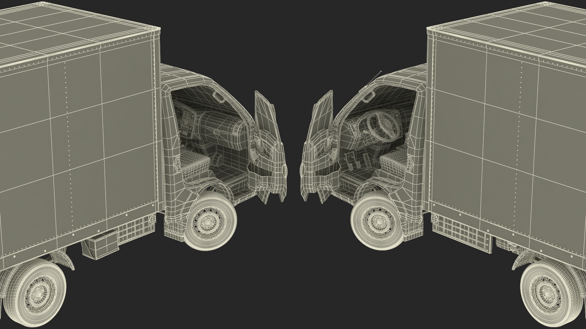 3D model Mini Truck Hyundai HR 2023 Refrigerator Rigged for Maya