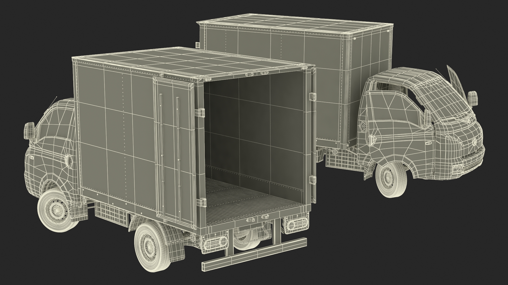 3D model Mini Truck Hyundai HR 2023 Refrigerator Rigged for Maya