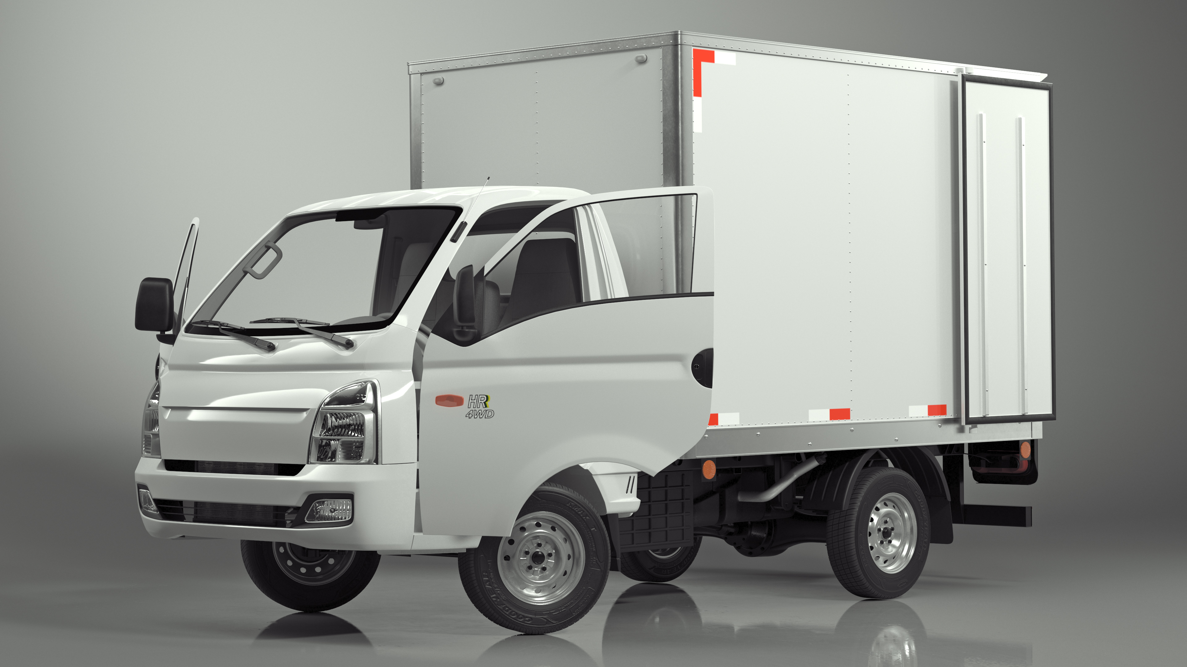 3D model Mini Truck Hyundai HR 2023 Refrigerator Rigged for Maya