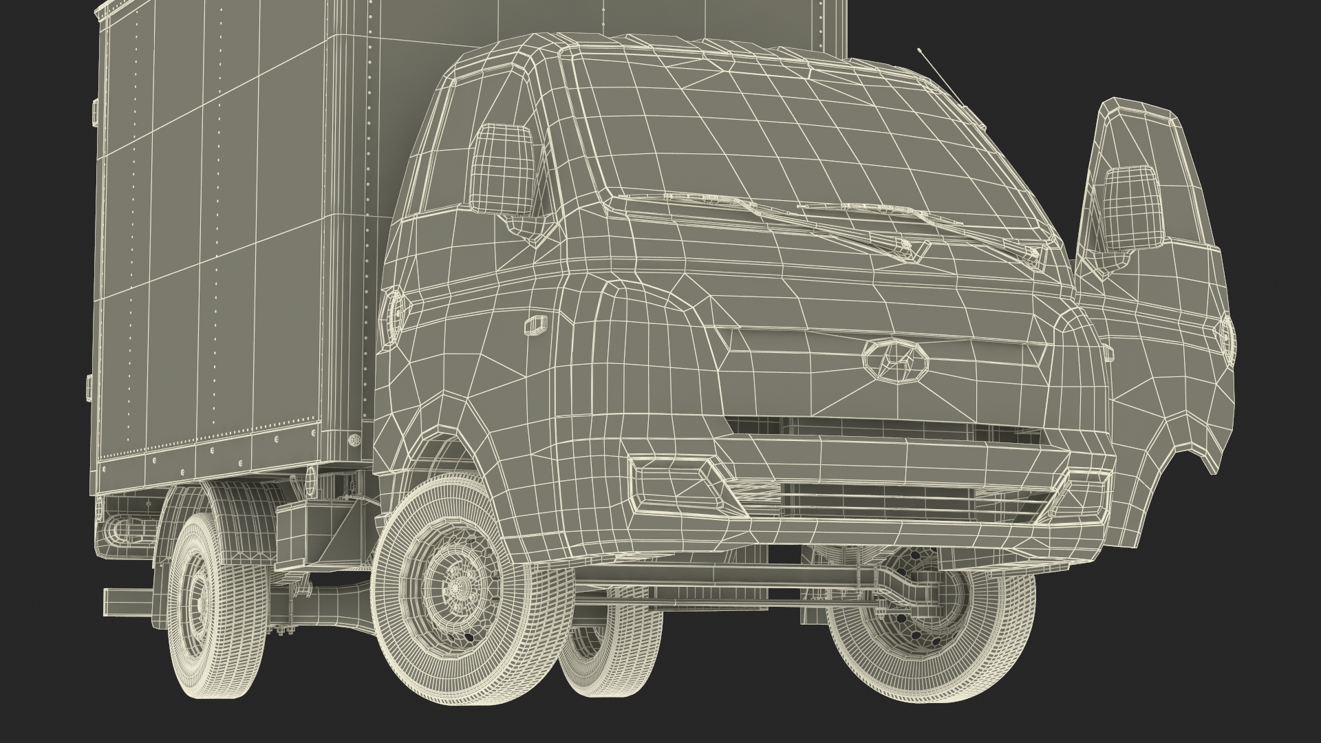 3D model Mini Truck Hyundai HR 2023 Refrigerator Rigged for Maya