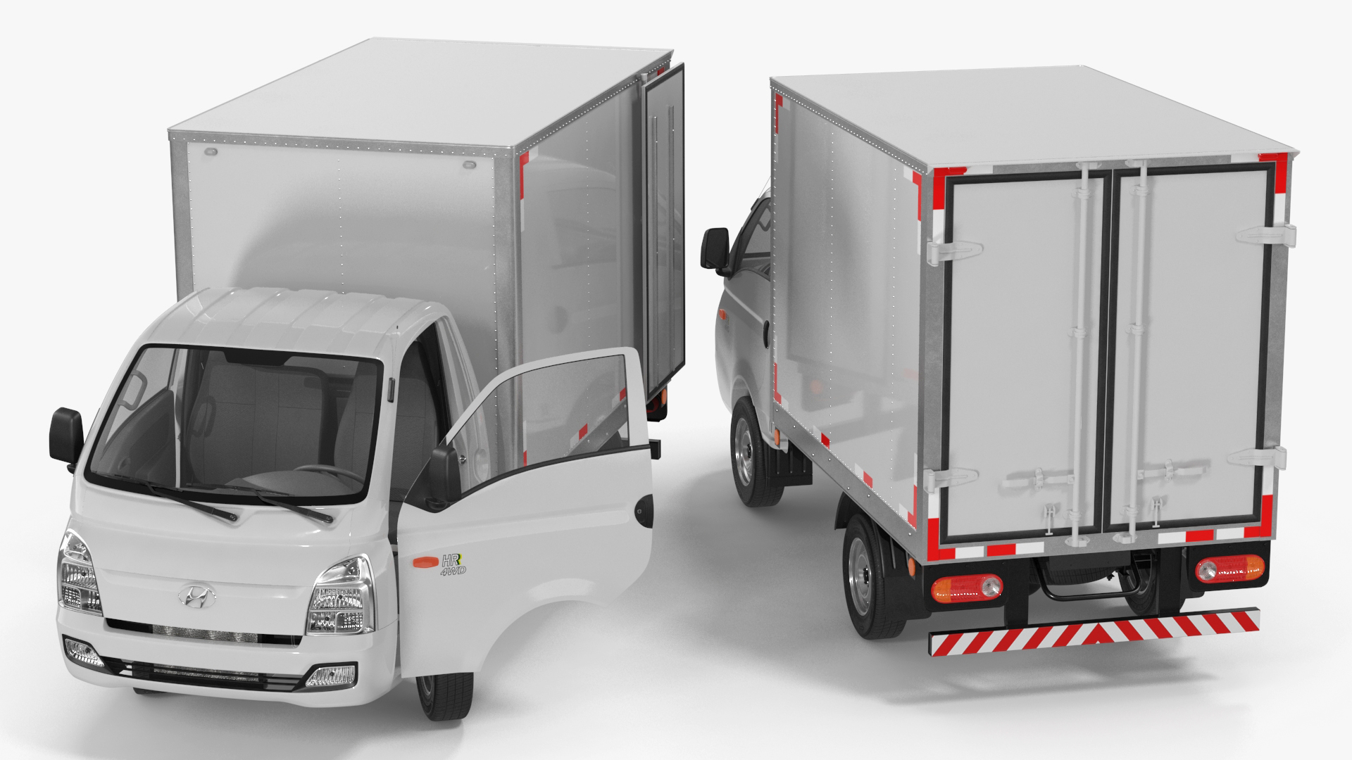 3D model Mini Truck Hyundai HR 2023 Refrigerator Rigged for Maya