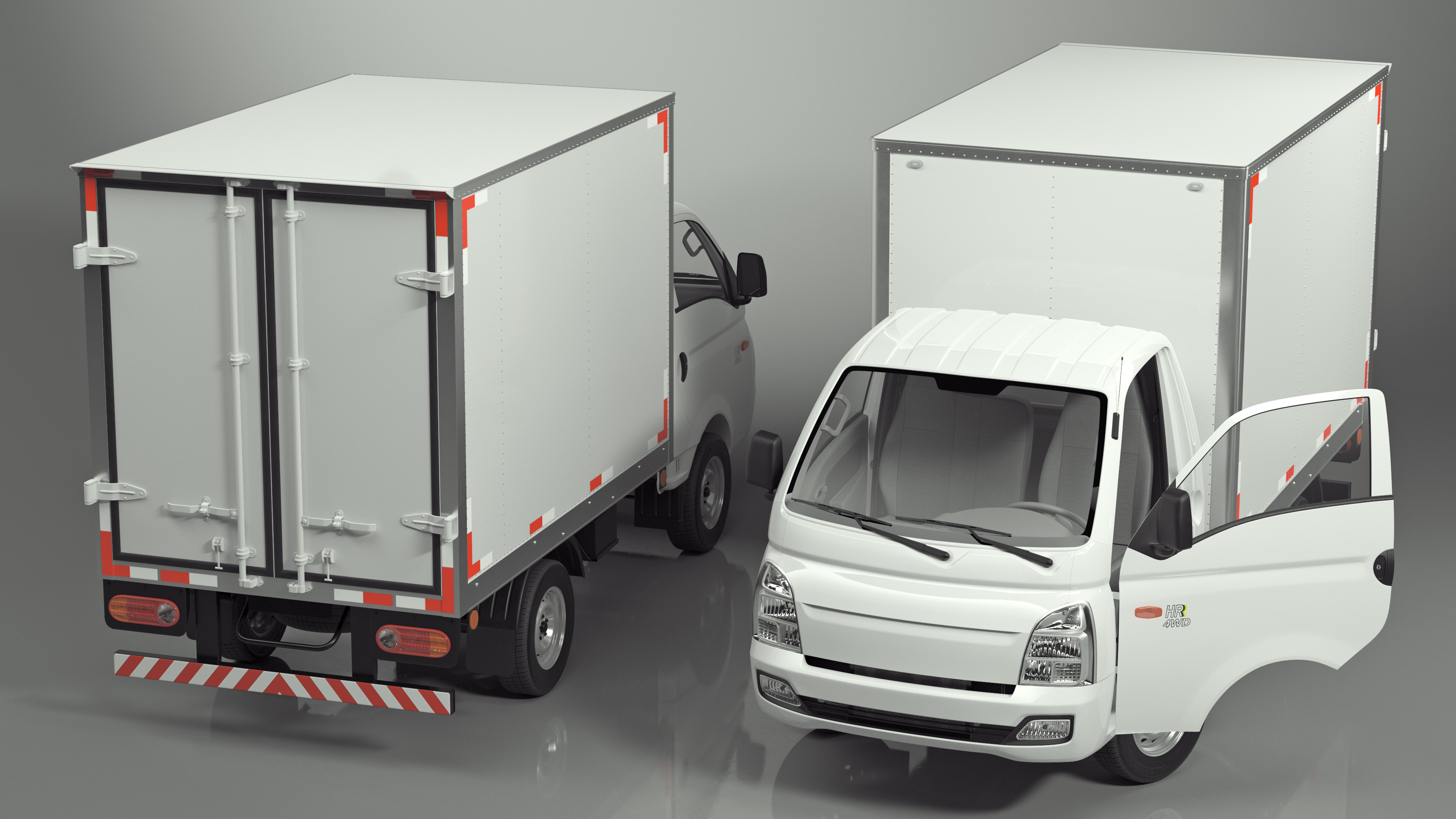 3D model Mini Truck Hyundai HR 2023 Refrigerator Rigged for Maya