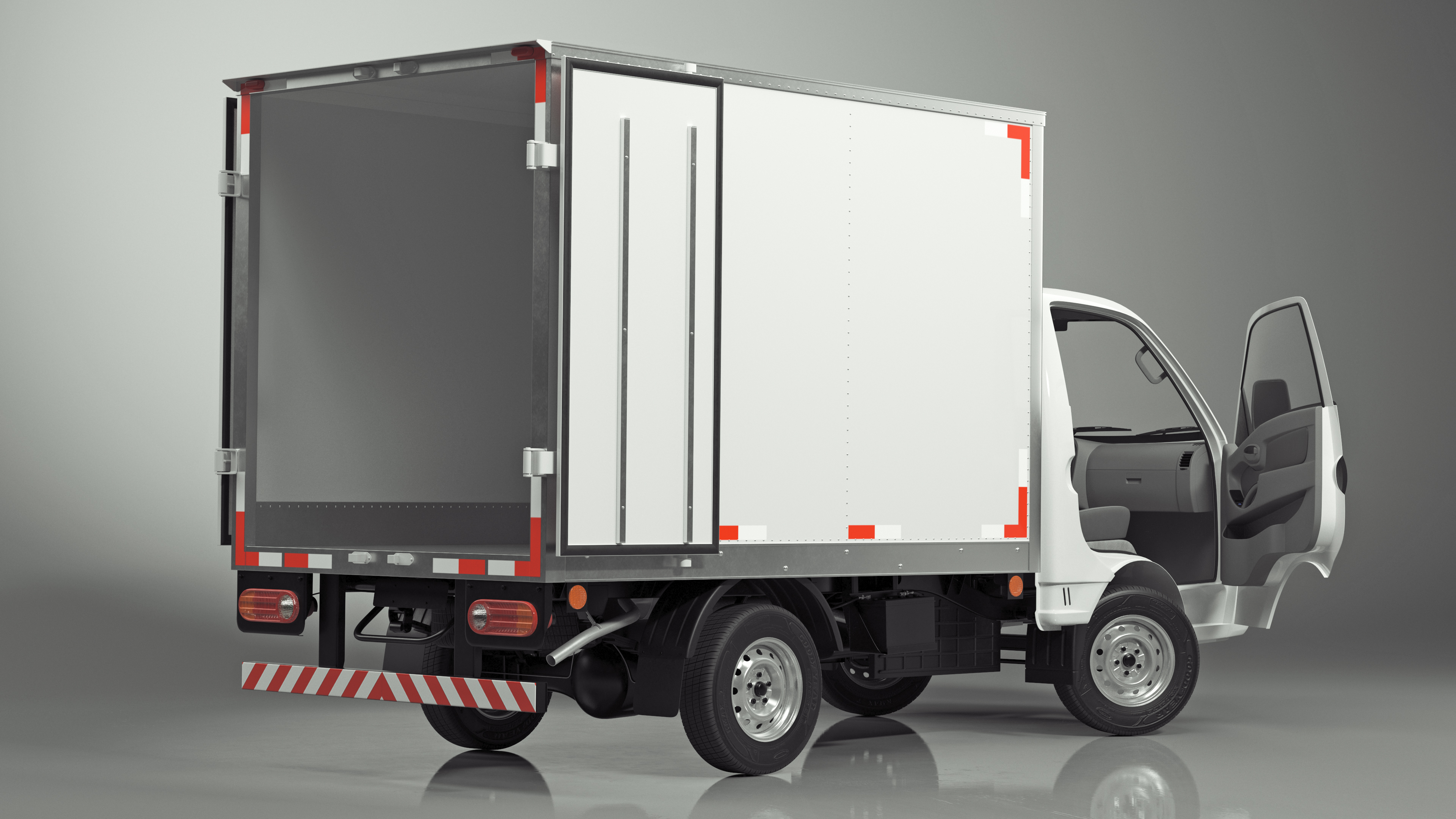 3D model Mini Truck Hyundai HR 2023 Refrigerator Rigged for Maya