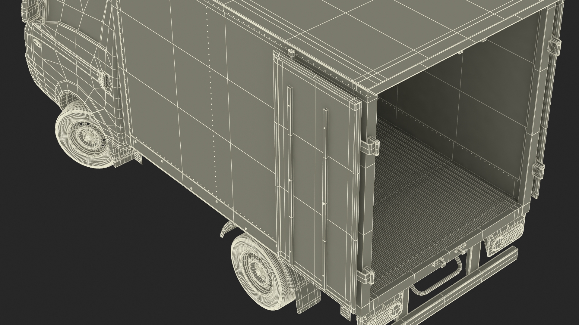 3D model Mini Truck Hyundai HR 2023 Refrigerator Rigged for Maya