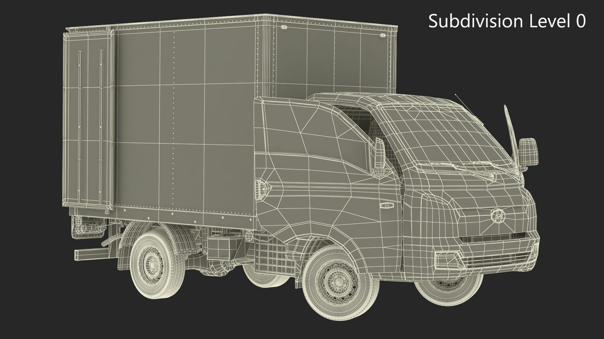 3D model Mini Truck Hyundai HR 2023 Refrigerator Rigged for Maya