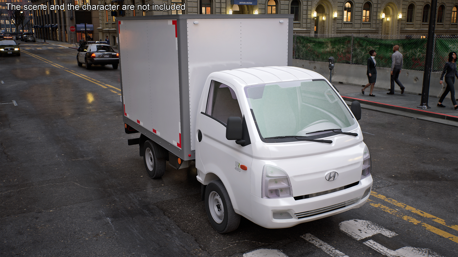 3D model Mini Truck Hyundai HR 2023 Refrigerator Rigged for Maya