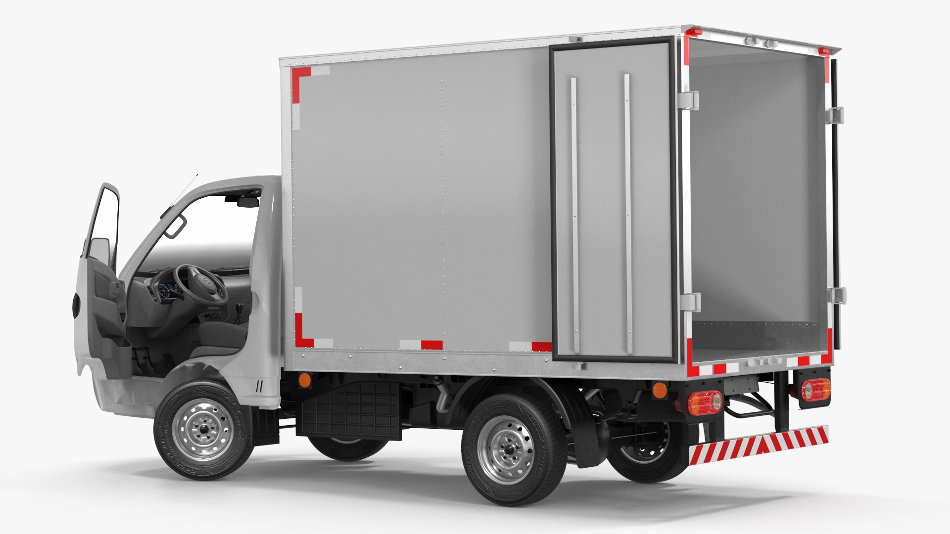 3D model Mini Truck Hyundai HR 2023 Refrigerator Rigged for Maya