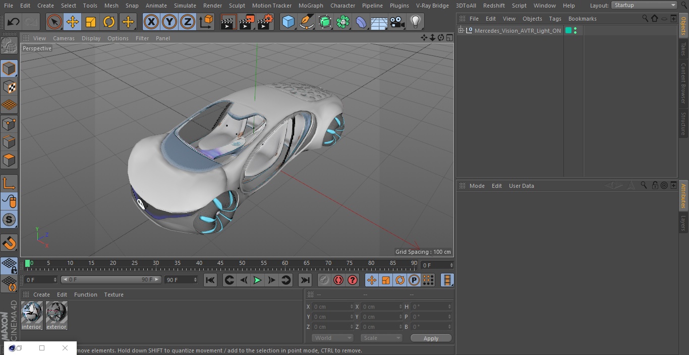 Mercedes Vision AVTR Light ON 3D model