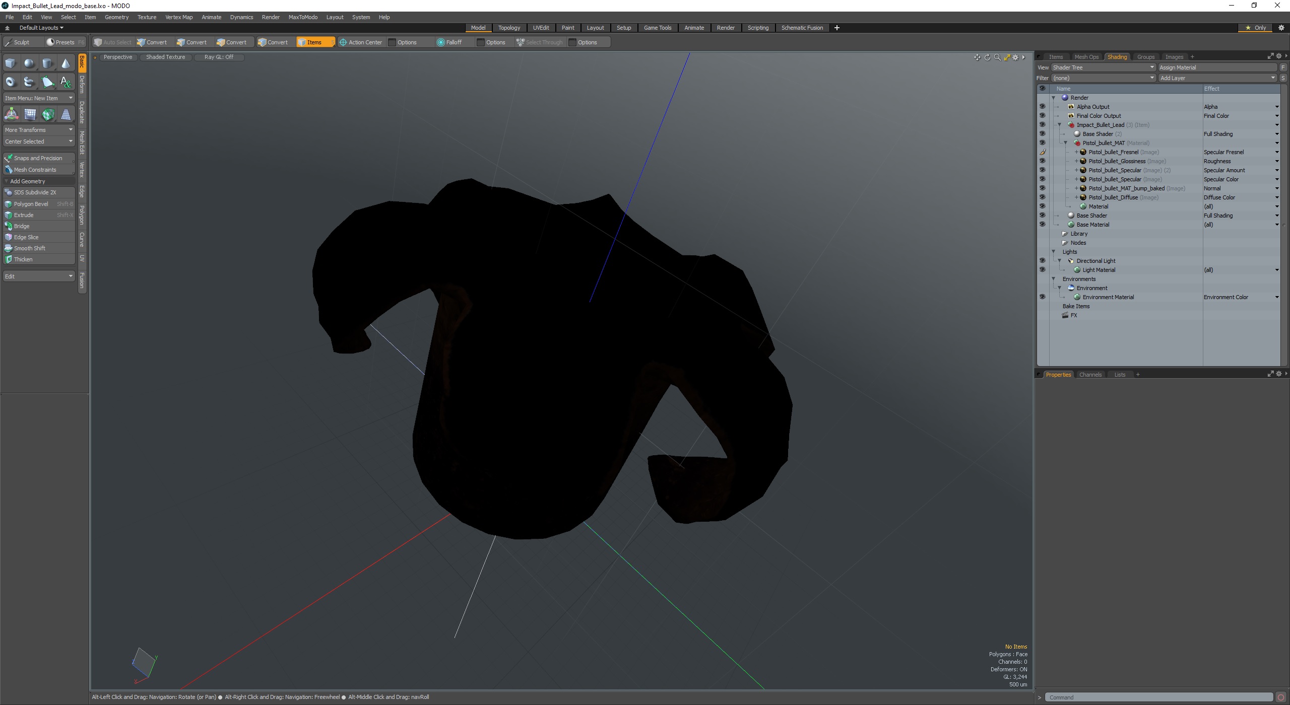 3D Impact Bullet Lead model