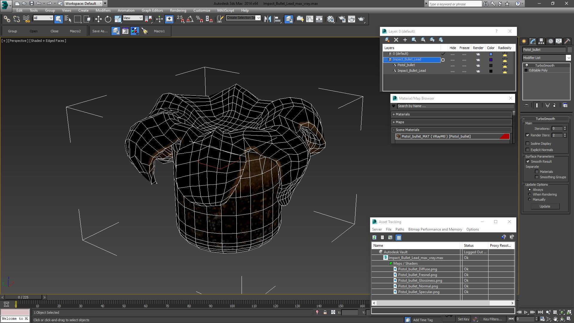 3D Impact Bullet Lead model