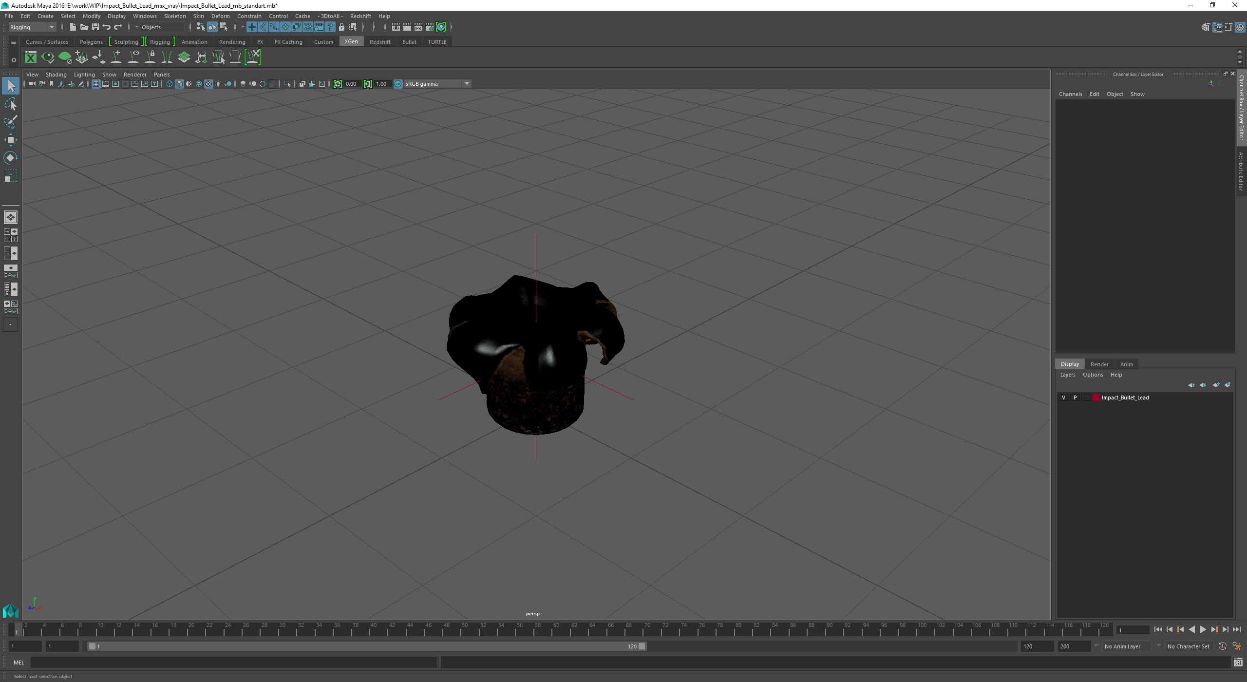 3D Impact Bullet Lead model
