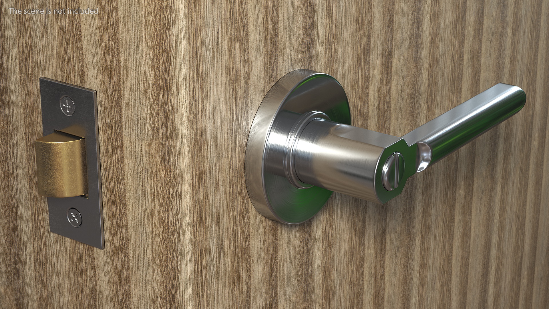 3D Passage Door Lock with Handle Silver
