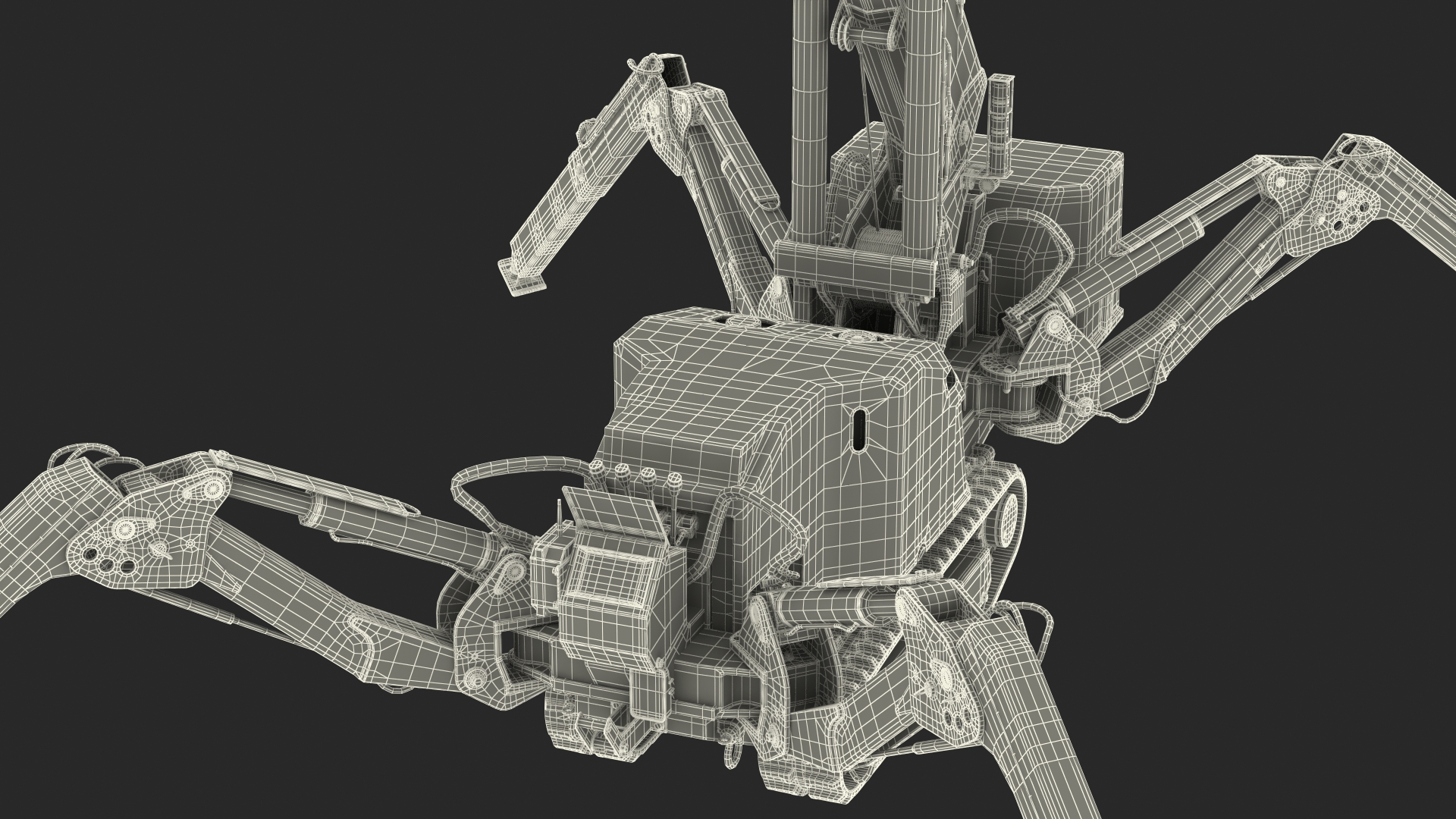 3D model Spider Mini Crane Unfolded Position
