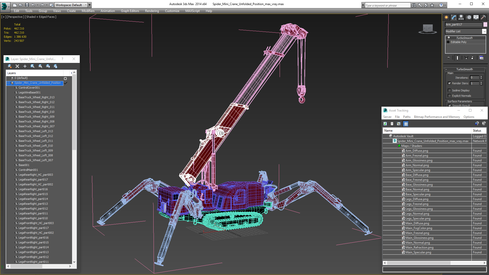 3D model Spider Mini Crane Unfolded Position