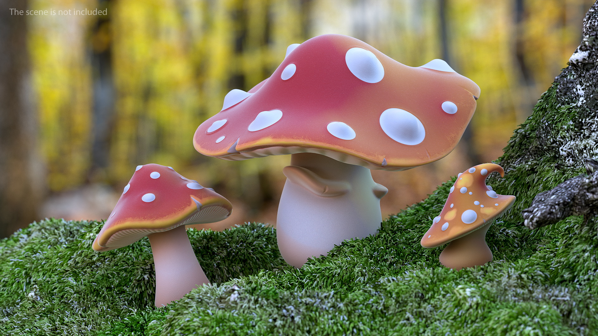Cartoon Amanita Mushroom 3D model