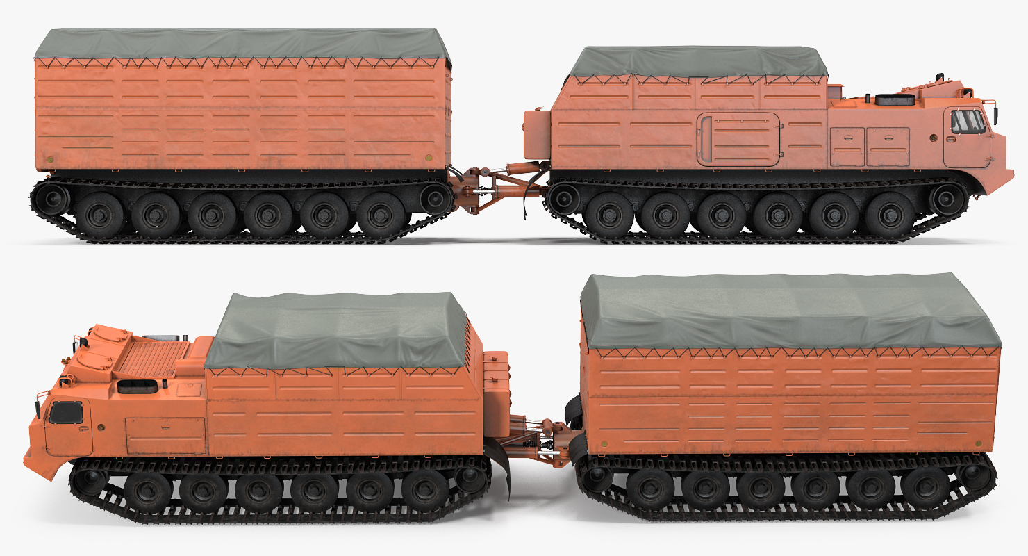 3D Multi Purpose Articulated Tracked Vehicle Vityaz DT 30 Rigged
