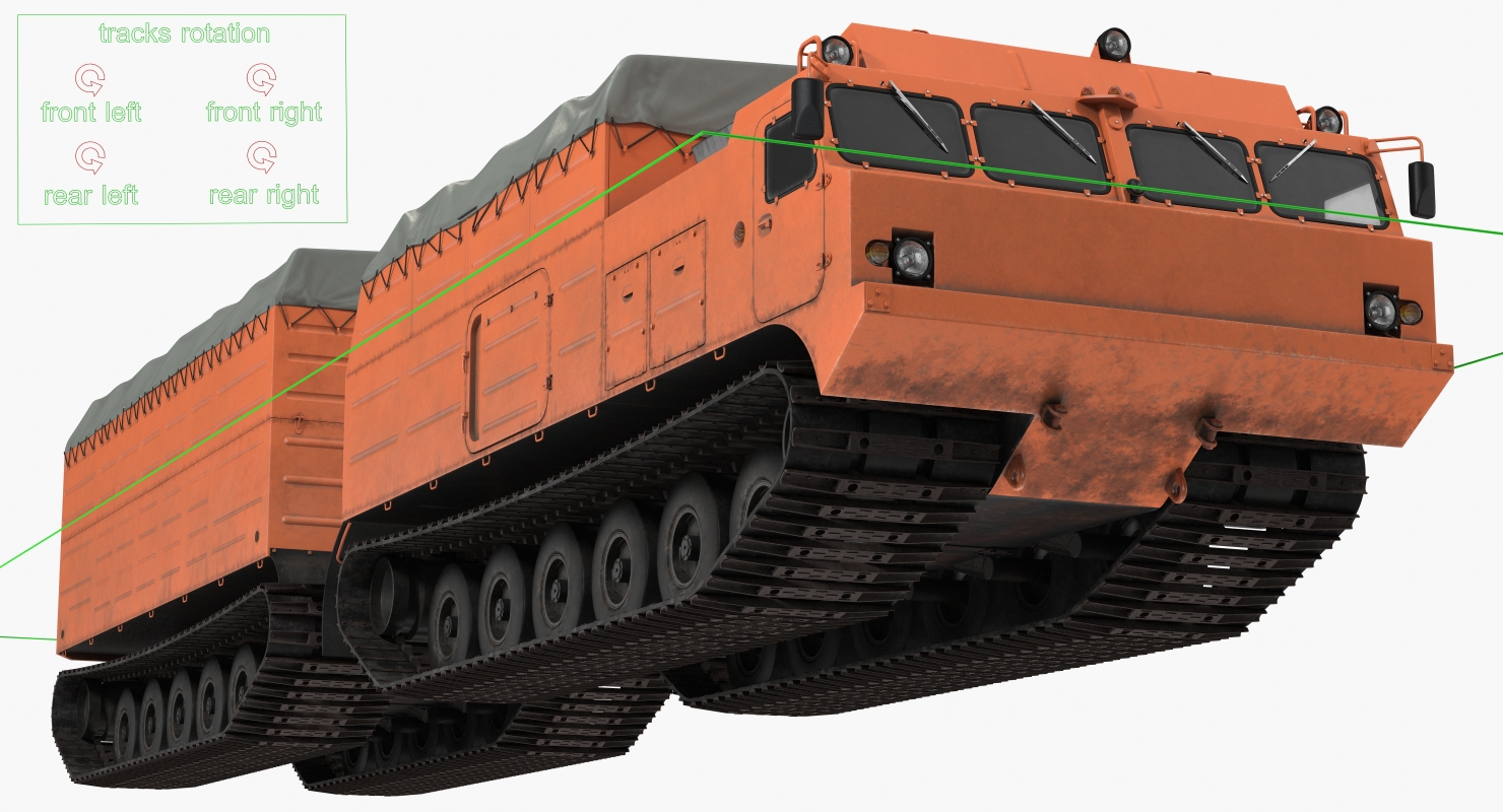 3D Multi Purpose Articulated Tracked Vehicle Vityaz DT 30 Rigged