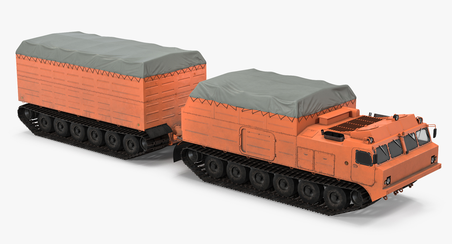 3D Multi Purpose Articulated Tracked Vehicle Vityaz DT 30 Rigged