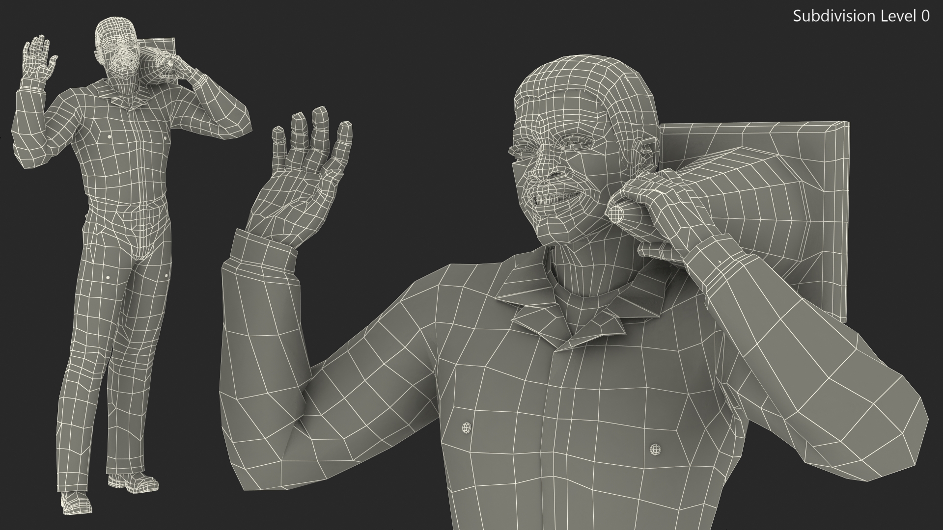 3D African American Road Construction Worker