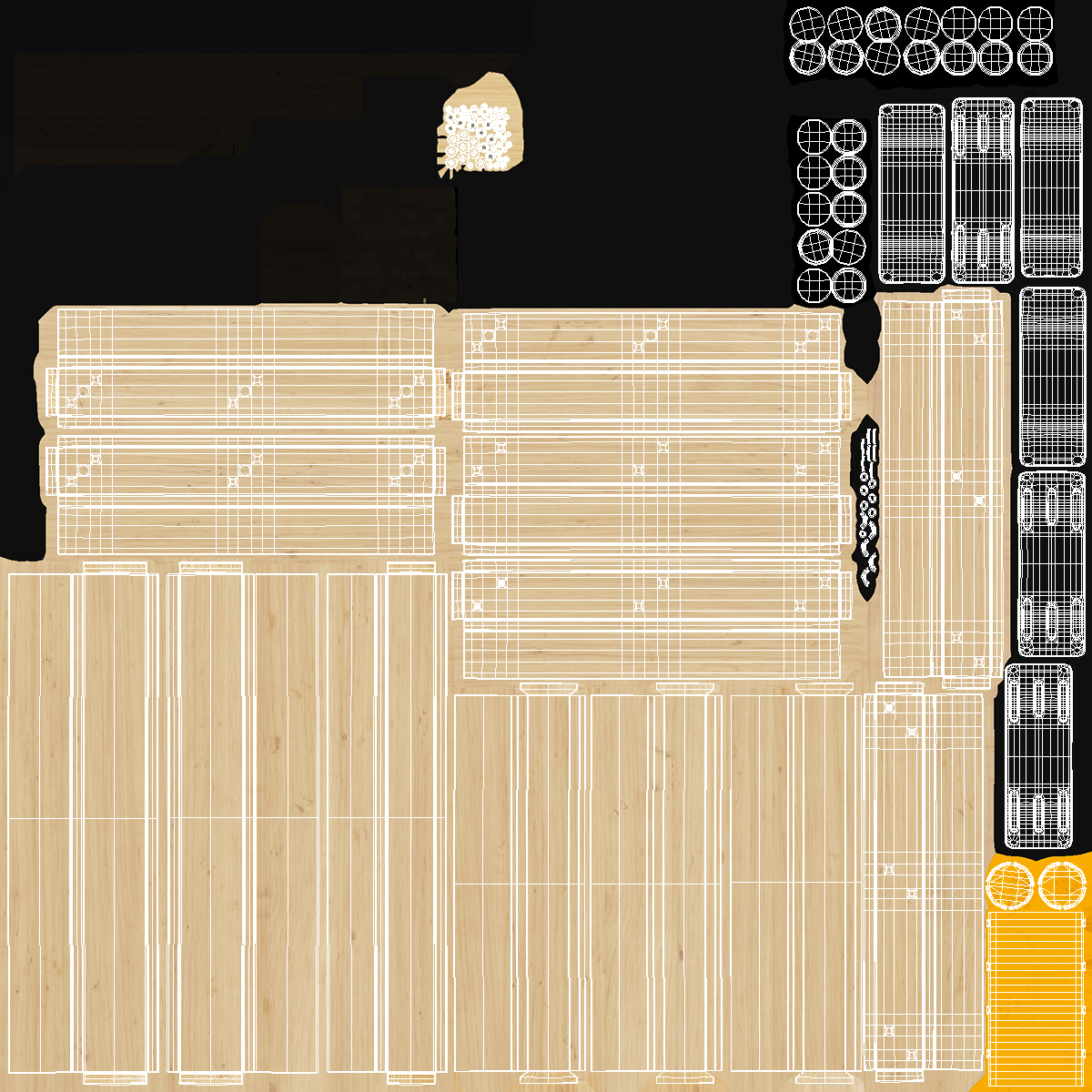 3D model Wooden EPAL Euro 7 Half Pallet