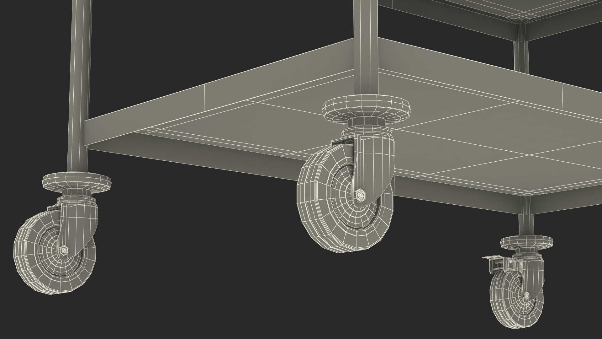 3D model Serving Trolley with Tray