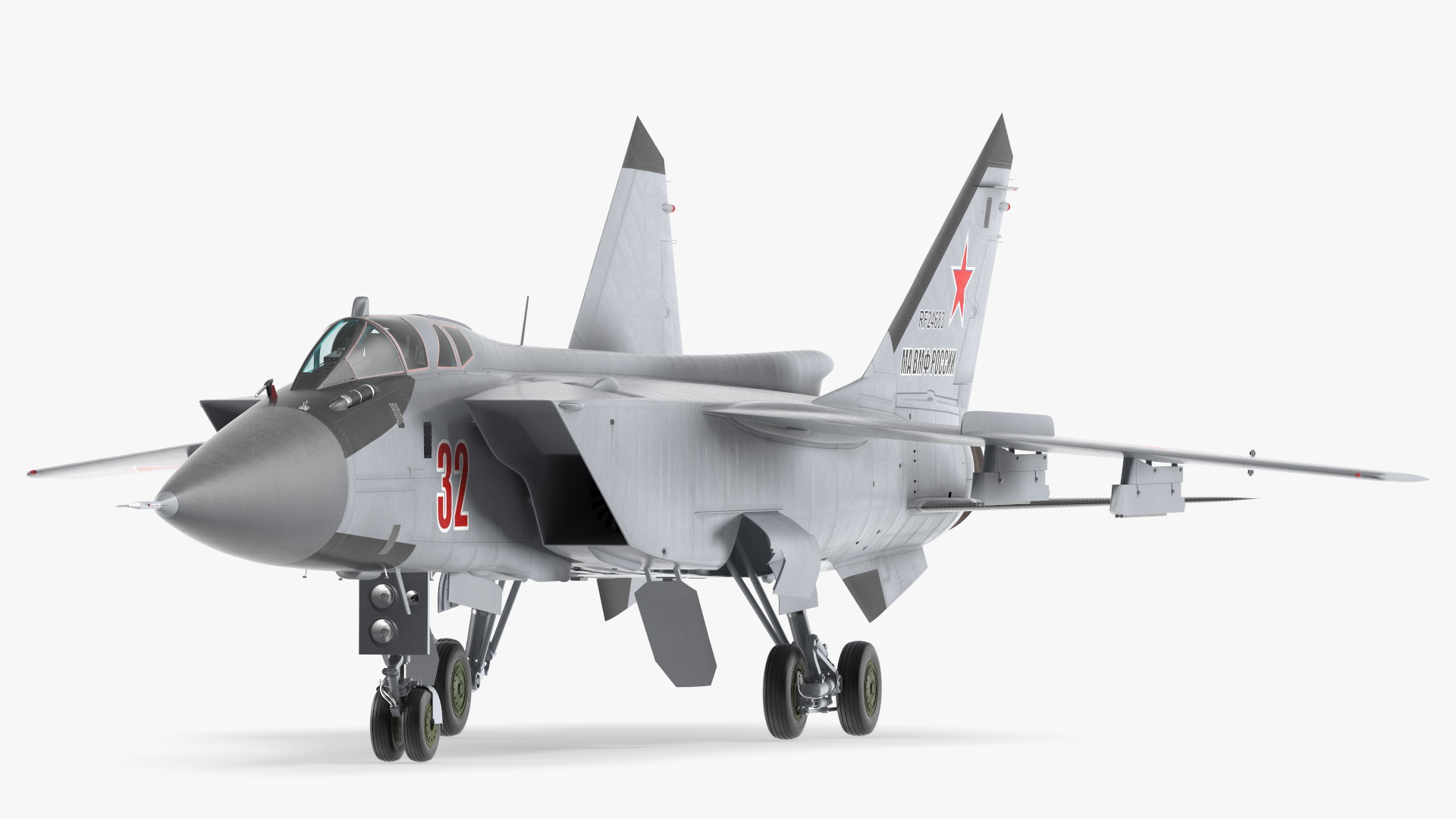 Mikoyan MiG-31 Supersonic Interceptor Aircraft Rigged for Maya 3D